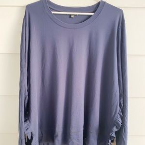 Blue Stella & Dot Top size 2X with ruffle detail
